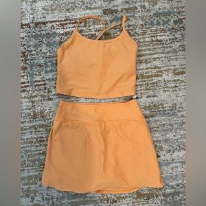 Orange Tank Top and Skirt Set